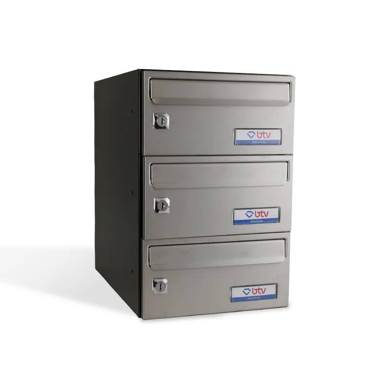 BUZON BARAJAS TRIPLE (3 BUZONES) 245x370 ACERO INOXIDABLE BRILLO